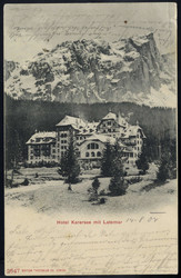 1904, "HOTEL KARERSEE" Schraffenstempel auf gleicher Karte vom 14.8 ...
