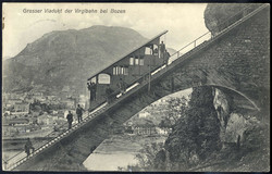 1908, "Virgelbahn" Karte gesendet von Meran 7.2.08 nach Berlin mit ...