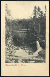 1901, "Schönna" Schraffenstempel auf "Masulschlucht bei Meran" Karte ...