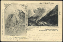 1899, "FRANZENSHÖHE" Einringstempel auf "Gruss vom Alpenhotel ...