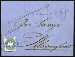 1863, 10 Kr. blau auf Brief von Triest 12.4.1864 nach Klagenfurt (ANK ...