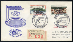 1962, Olympia, Aufdruck klein, 2 Werte auf rekommandiertem ...