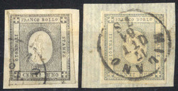 1861, Stampati, i due val. su frammento (S. 19-20)