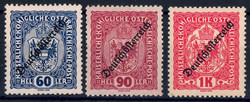 1918/19, Freimarken, 3 H. bis 1 Kr., postfrisch (ANK 228-42 / 83 ...