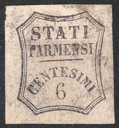 1857, Non emessi, 6 Cent. rosa chiaro, firm. E. Diena (Sass. 1A)