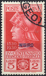 1930, Nisiro, Ferrucci, 5 val., usati (Sass. 12-16)