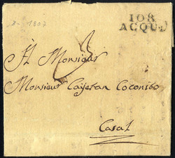 1807, lettera del 11.3. per Casal, con timbro 108/ACQUI, Vollmeier P 7