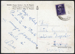 1946, cartolina (Trieste) da Trieste per Zagabria, affrancata con 10 ...