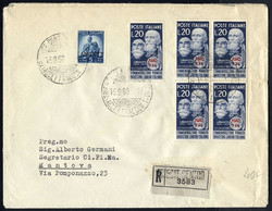 1950, raccomandata del 15.9.1950 da Trieste per Mantova, affrancata ...