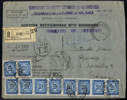 1949, Notificazione raccomandata da Milano 12.12.1949 per Bareggio ...