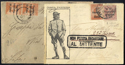 1919, tre lettere di cui una raccomandata da Merano per Pisa, ...