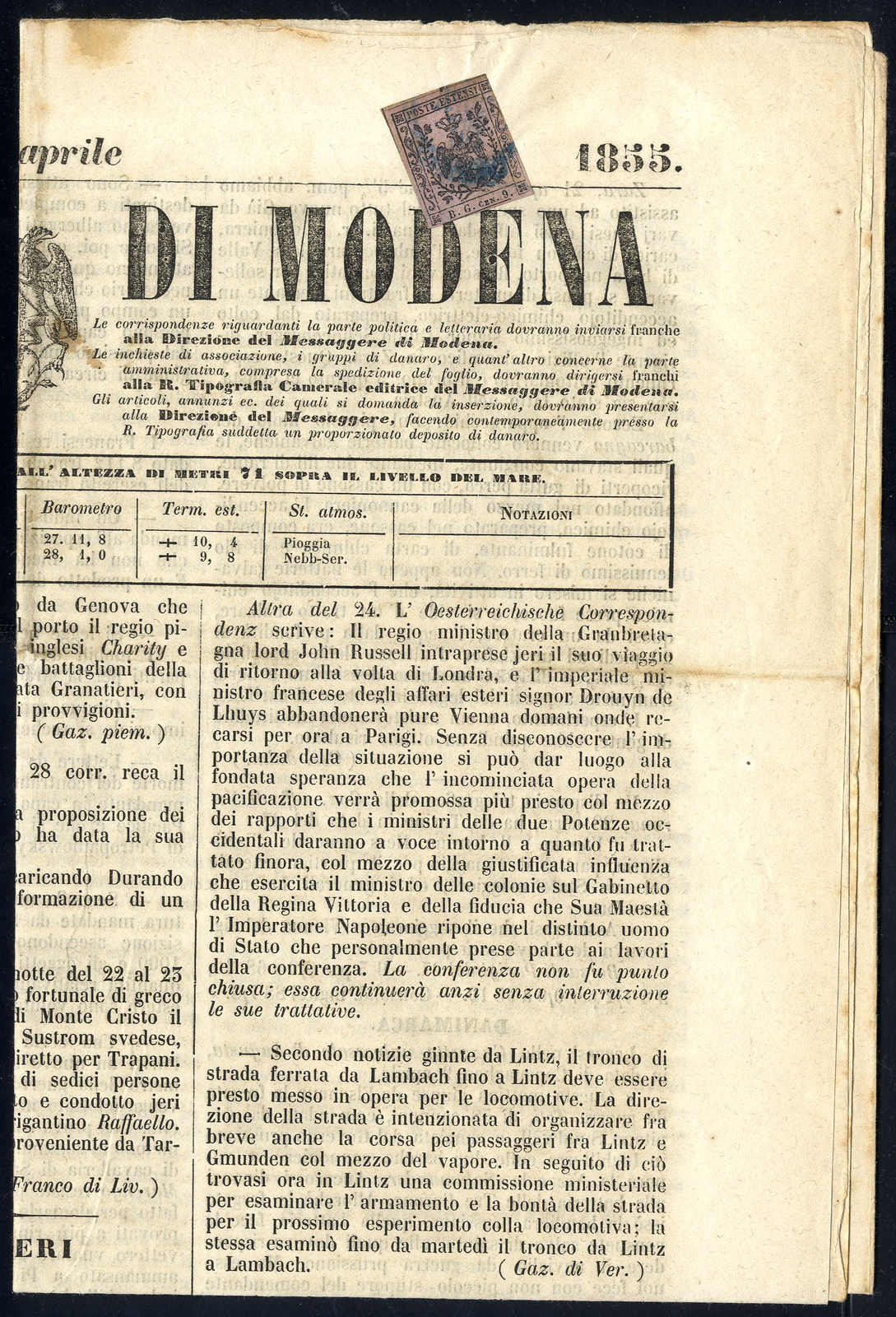 Lot 41 - europe Early States Modena Newspaper Stamps - Viennafil Auktionen 63rd LIVE AUCTION Lot 41 - europe Early States Modena Newspaper Stamps - Viennafil Auktionen 63rd LIVE AUCTION