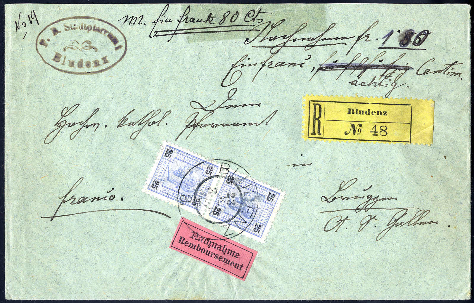 Lot 1839 - europe Austria Cancellations Vorarlberg - Viennafil Auktionen 63rd LIVE AUCTION Lot 1839 - europe Austria Cancellations Vorarlberg - Viennafil Auktionen 63rd LIVE AUCTION