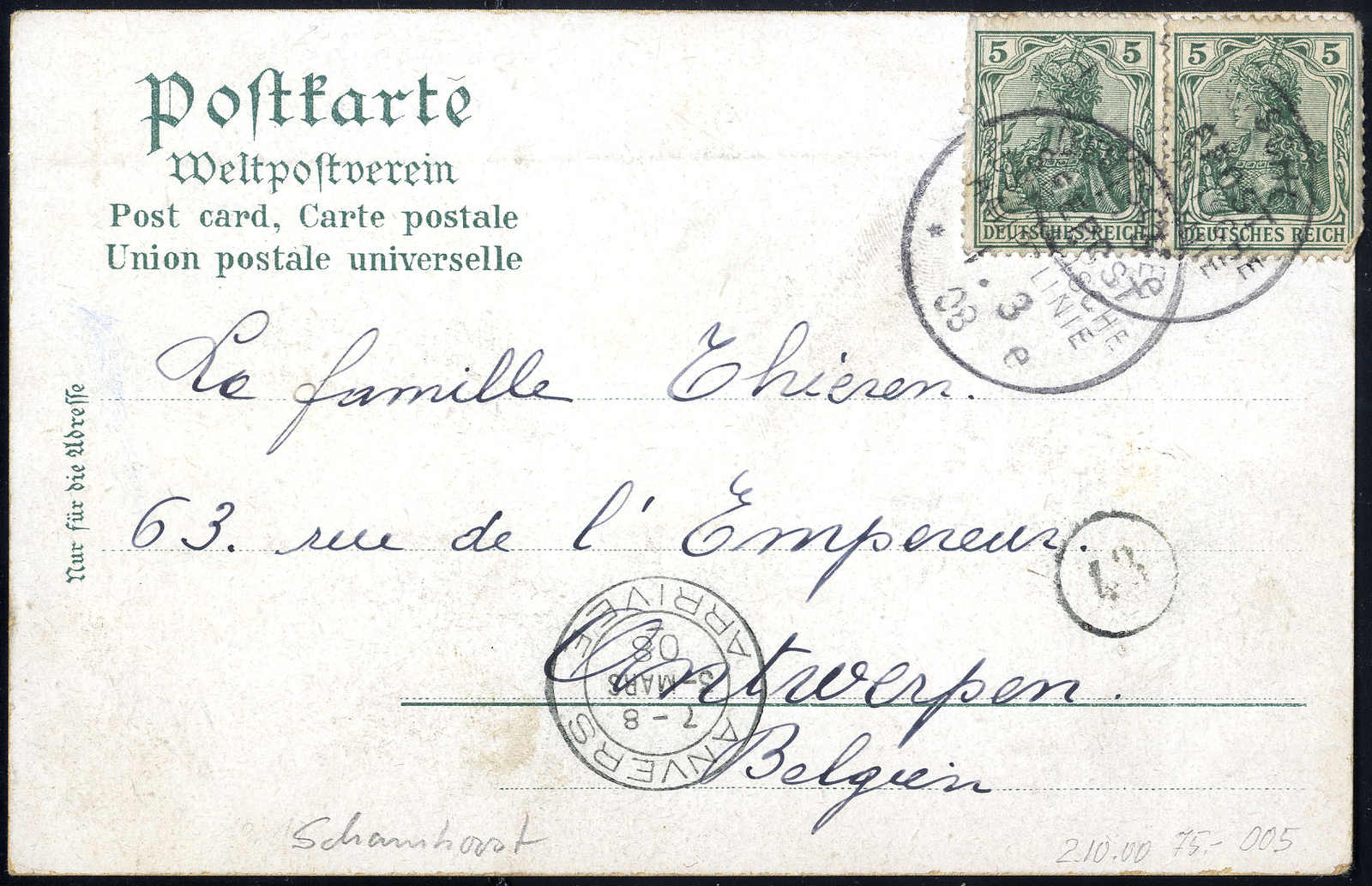 Lot 3026 - germany German Ship post abraod - Seapost - Viennafil Auktionen 63rd LIVE AUCTION Lot 3026 - germany German Ship post abraod - Seapost - Viennafil Auktionen 63rd LIVE AUCTION