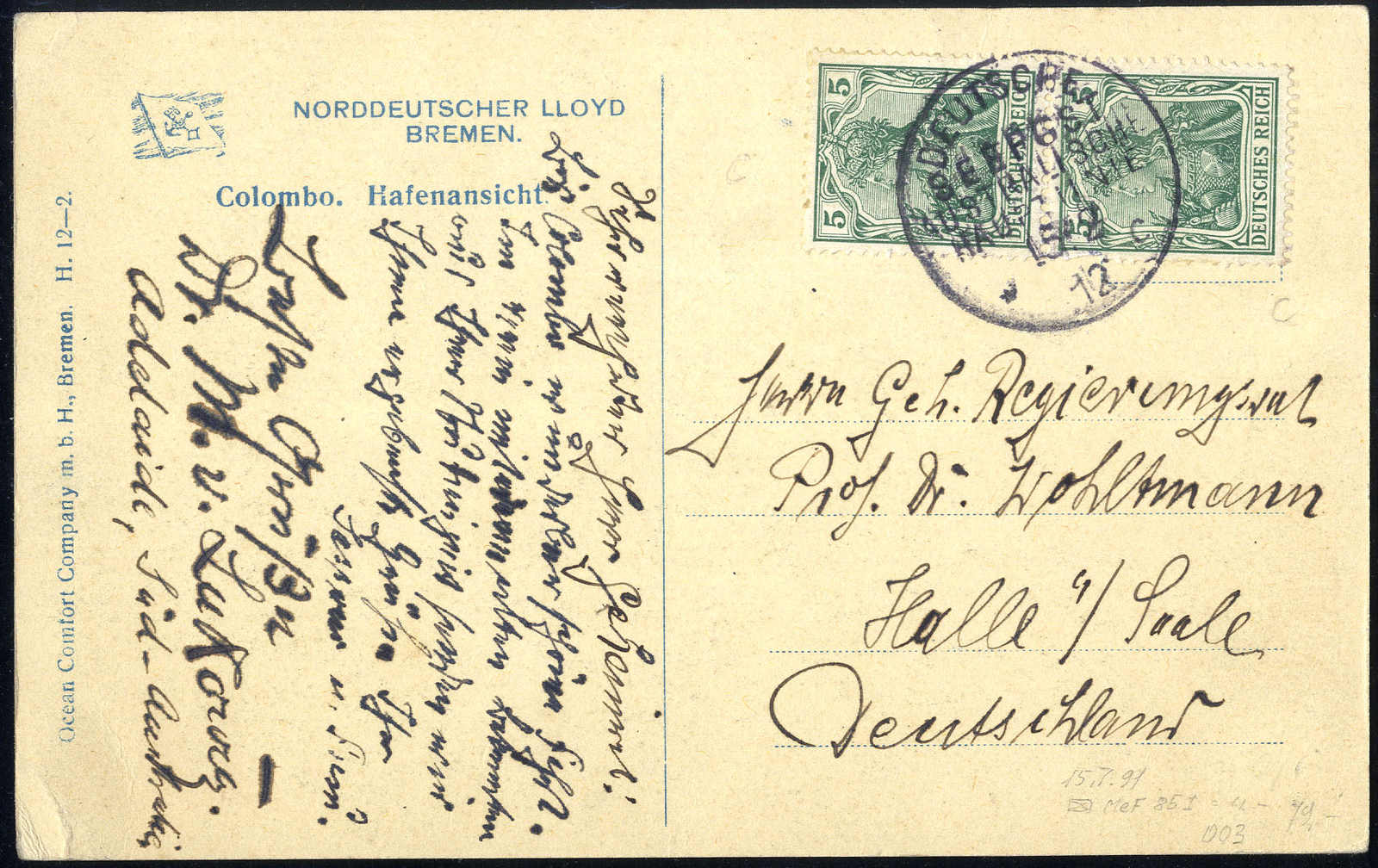 Lot 3027 - germany German Ship post abraod - Seapost - Viennafil Auktionen 63rd LIVE AUCTION Lot 3027 - germany German Ship post abraod - Seapost - Viennafil Auktionen 63rd LIVE AUCTION