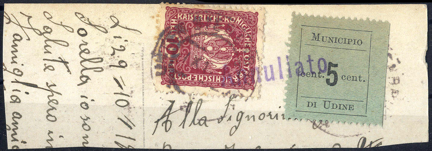 Lot 969 - europe Italy Local Issue Udine - Viennafil Auktionen 63rd LIVE AUCTION Lot 969 - europe Italy Local Issue Udine - Viennafil Auktionen 63rd LIVE AUCTION