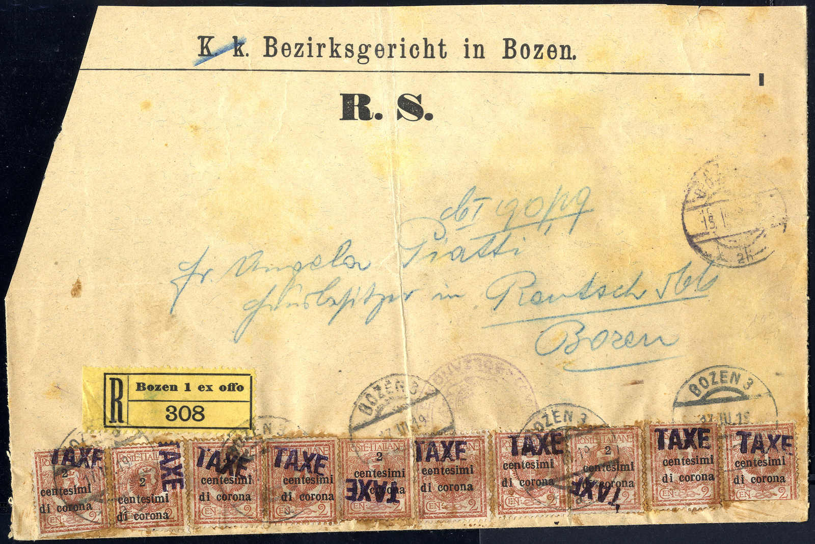Lot 996 - europe italian occupation trentino - Viennafil Auktionen Auction #69 Worldwide Mail Auction: Italy, Austria, Germany, Europe and Overseas Lot 996 - europe italian occupation trentino - Viennafil Auktionen Auction #69 Worldwide Mail Auction: Italy, Austria, Germany, Europe and Overseas