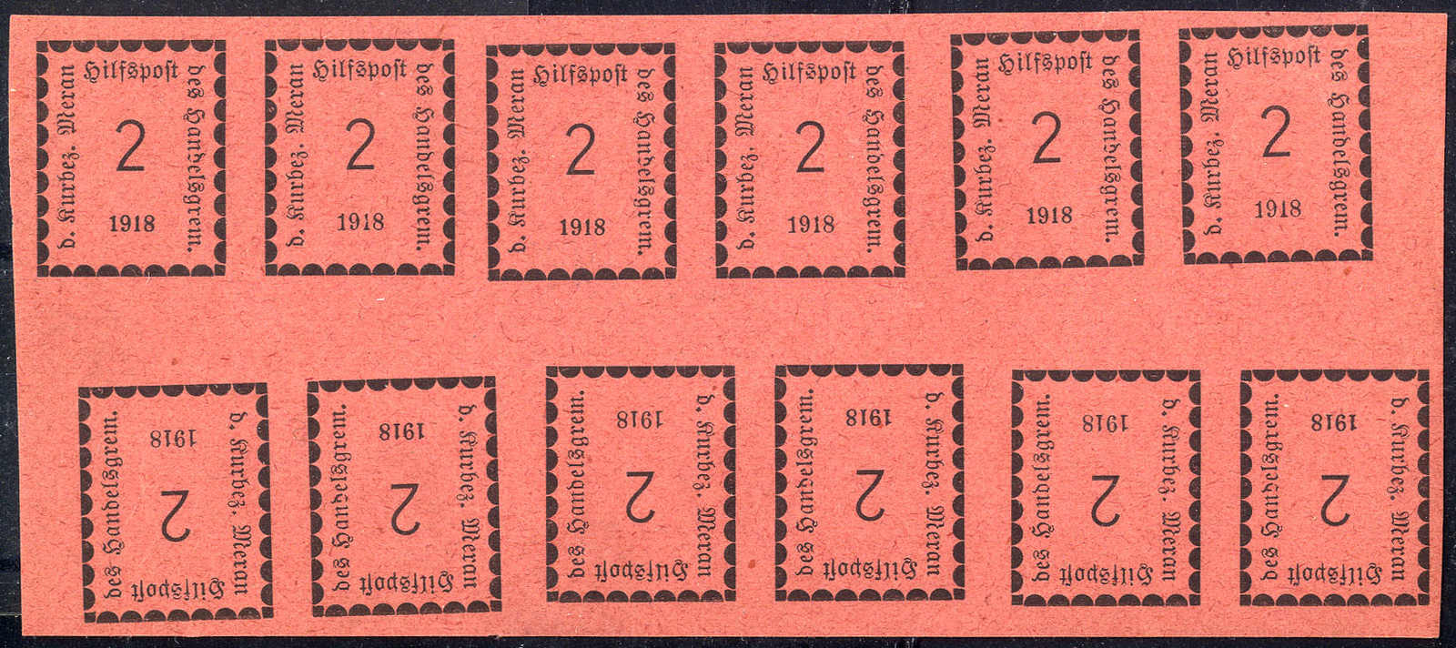 Lot 1039 - europe italy local issue meran - Viennafil Auktionen 63rd LIVE AUCTION Lot 1039 - europe italy local issue meran - Viennafil Auktionen 63rd LIVE AUCTION