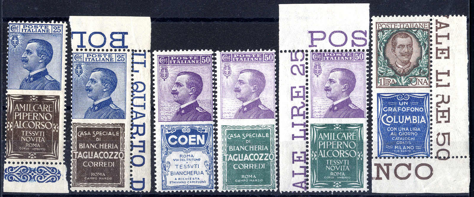 Lot 765 - europe Italian Reign Advertising Combination -  Viennafil Auktionen 63rd LIVE AUCTION