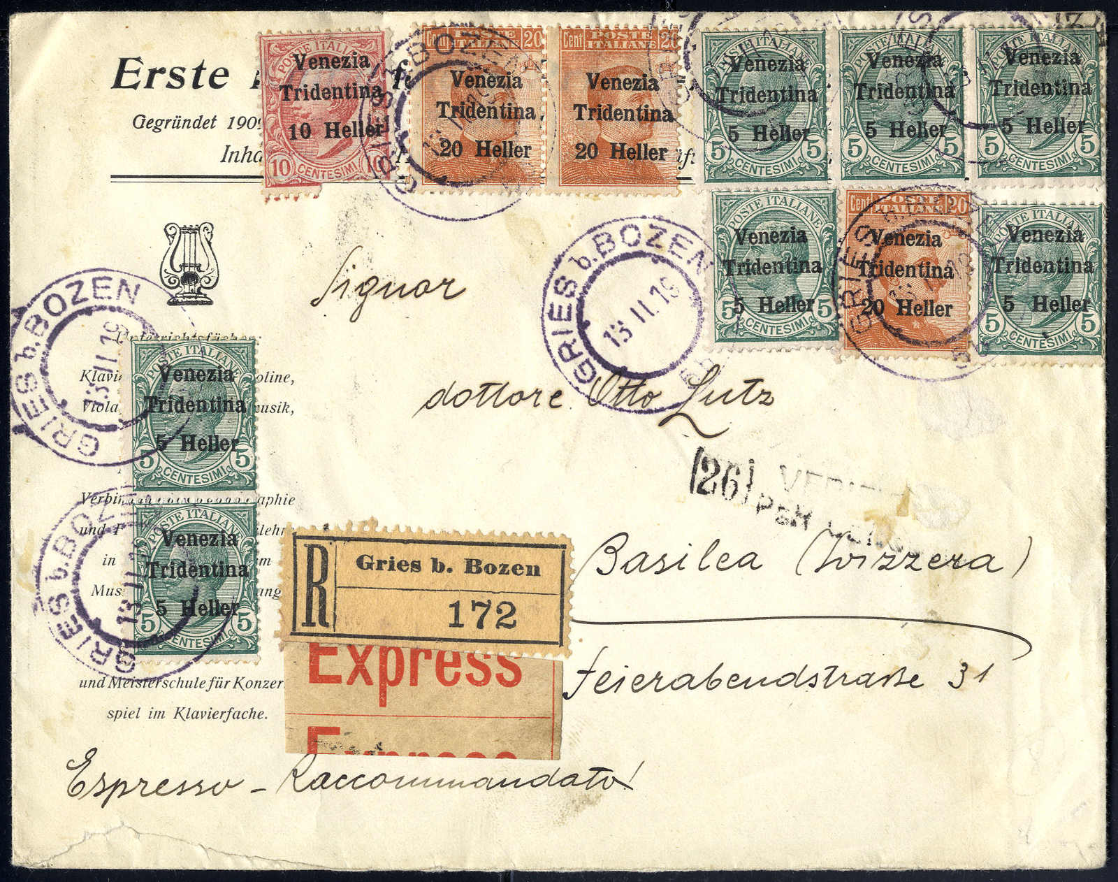 Lot 996 - europe italian occupation trentino -  Viennafil Auktionen 63rd LIVE AUCTION