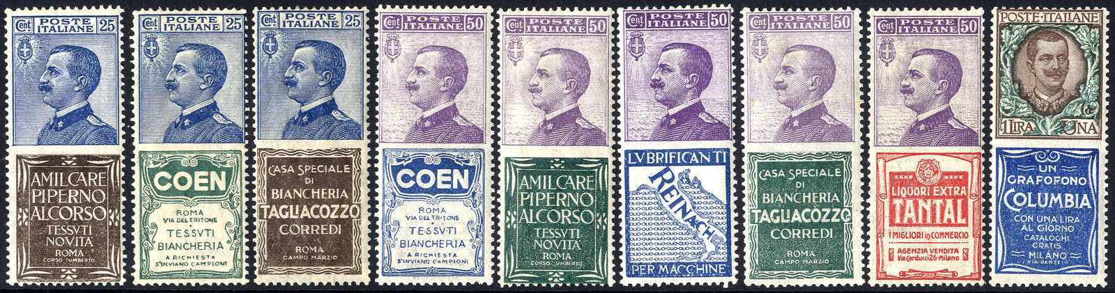 Lot 764 - europe Italian Reign Advertising Combination -  Viennafil Auktionen 63rd LIVE AUCTION