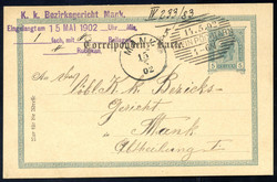 "KLEIN PÖCHLARN / 14.5.02 / 4 - 6 N", Schraffenstenstempel auf KK 2 ...