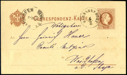 "HERRMANNSDORF 6 / 8", Einkreisstempel auf KK 2 Kr. braun nach ...