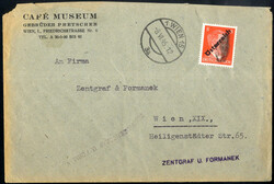 1945, WIEN 15, 1. Bezirk Krugergasse 13, portogerecht mit einer 8 Rpf ...