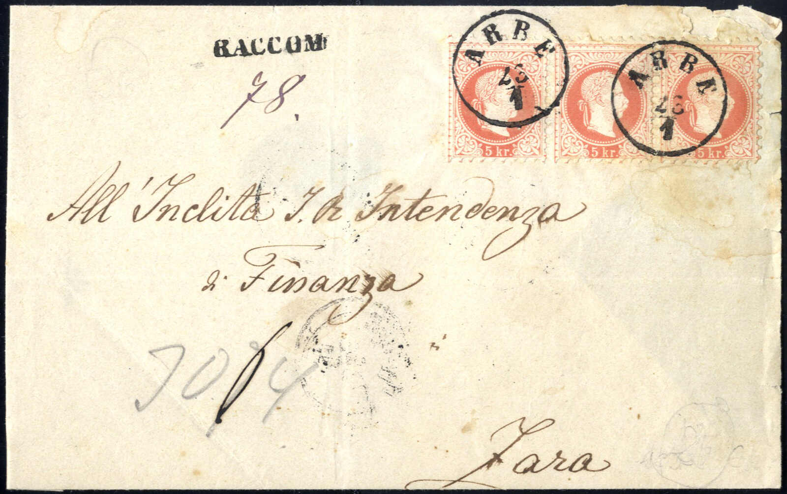 Lot 2103 - europe Austria Cancellations Austrian Littoral -  Viennafil Auktionen Auction #66 Worldwide Mail Auction: Italy, Austria, Germany, Europe and Overseas
