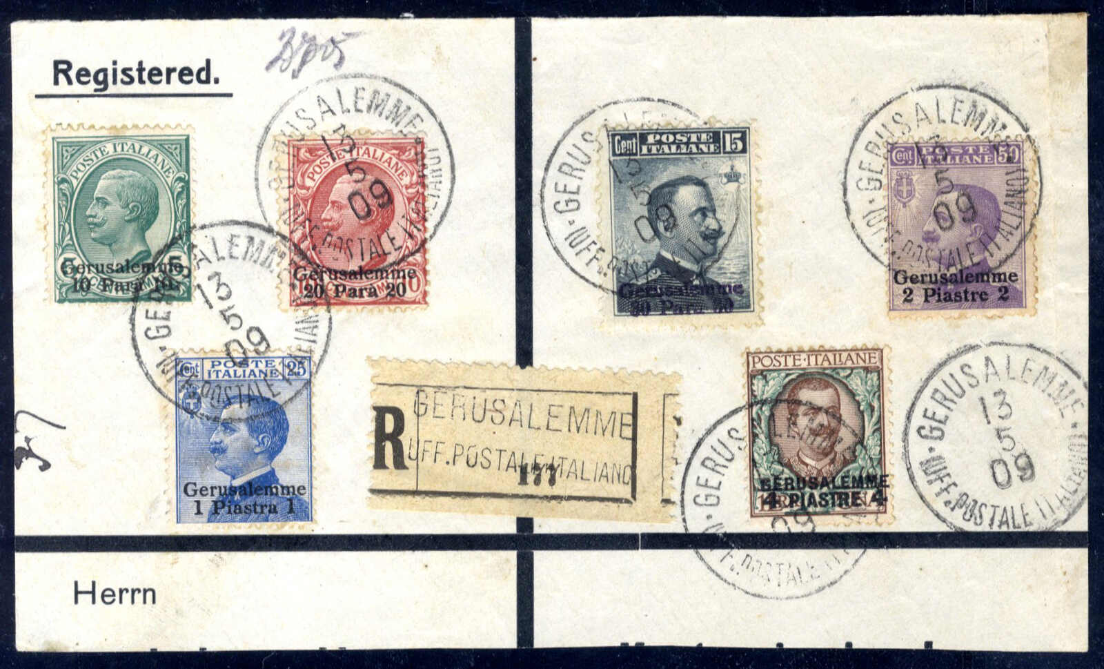 Lot 1206 - europe Italian Levant Jerusalem -  Viennafil Auktionen Auction #66 Worldwide Mail Auction: Italy, Austria, Germany, Europe and Overseas