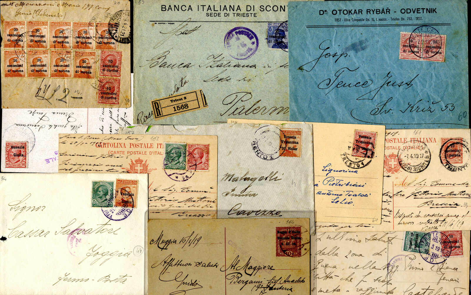 Lot 1290 - Lots and Collections Collections and Lots Italy Occupation 1918/23 - Viennafil Auktionen Auction #69 Worldwide Mail Auction: Italy, Austria, Germany, Europe and Overseas Lot 1290 - Lots and Collections Collections and Lots Italy Occupation 1918/23 - Viennafil Auktionen Auction #69 Worldwide Mail Auction: Italy, Austria, Germany, Europe and Overseas