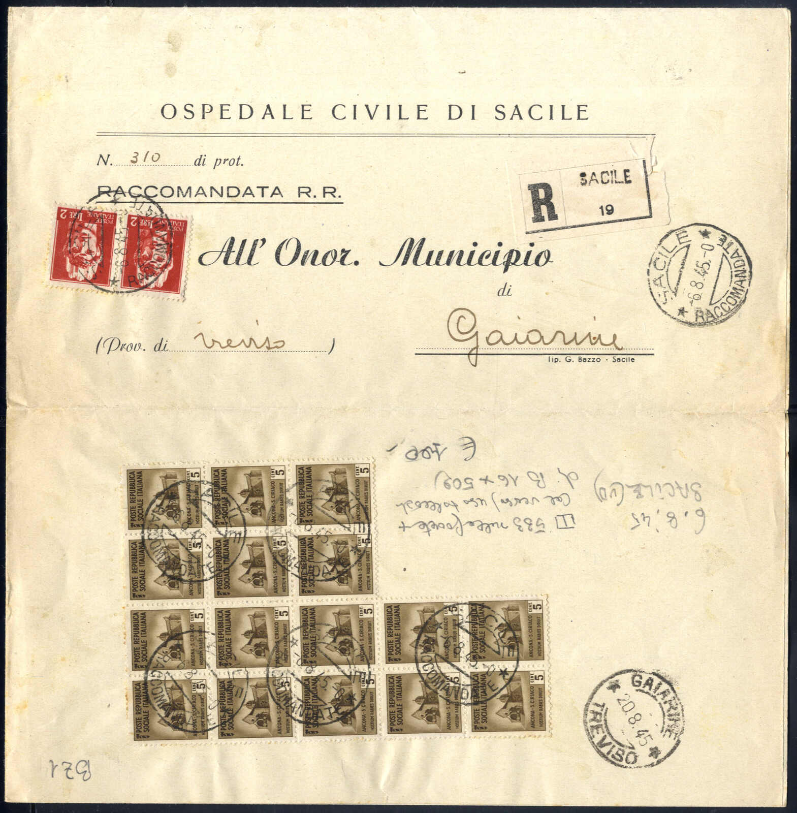 Lot 867 - europe Italy Royal Mail -  Viennafil Auktionen Auction #69 Worldwide Mail Auction: Italy, Austria, Germany, Europe and Overseas
