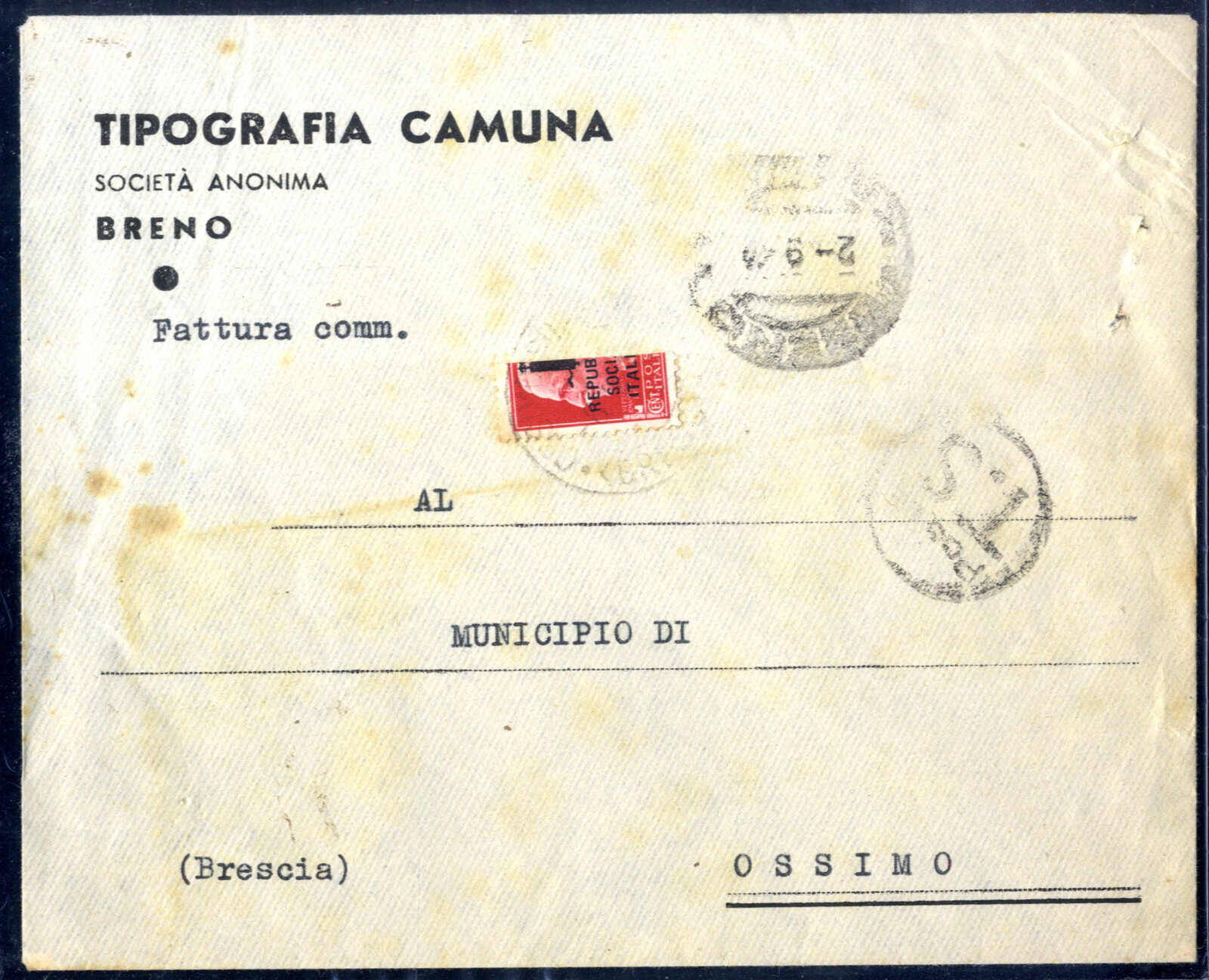 Lot 821 - europe italian social republic -  Viennafil Auktionen Auction #69 Worldwide Mail Auction: Italy, Austria, Germany, Europe and Overseas