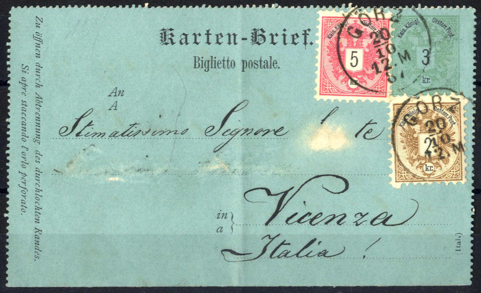 Lot 1796 - europe Austria Cancellations Austrian Littoral -  Viennafil Auktionen Auction #69 Worldwide Mail Auction: Italy, Austria, Germany, Europe and Overseas