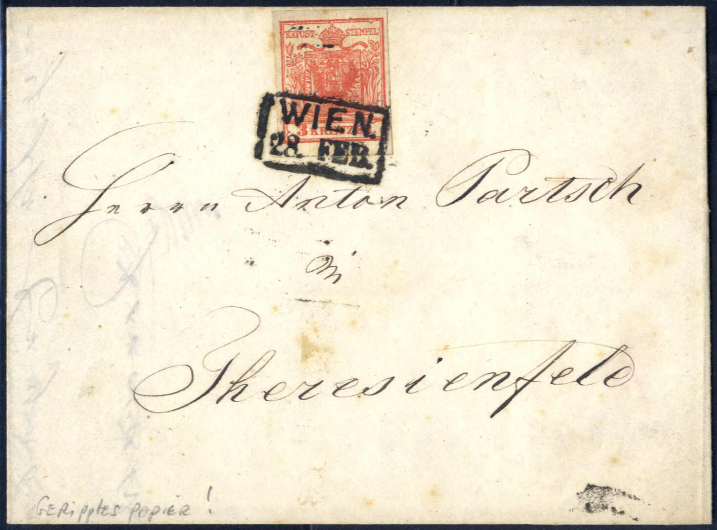 Lot 1843 - europe austria issue 1850 -  Viennafil Auktionen Auction #69 Worldwide Mail Auction: Italy, Austria, Germany, Europe and Overseas
