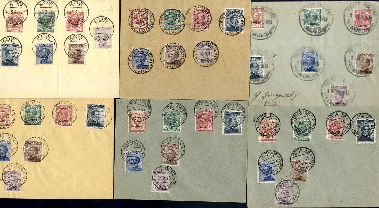 Lot 1110 - europe Aegean Islands by Islands -  Viennafil Auktionen Auction #69 Worldwide Mail Auction: Italy, Austria, Germany, Europe and Overseas