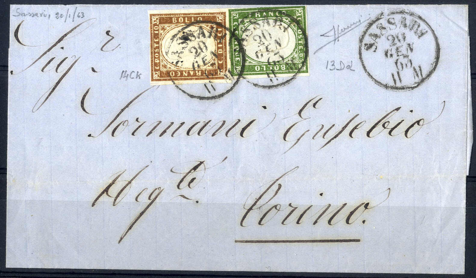Lot 211 - europe sardinia -  Viennafil Auktionen Auction #69 Worldwide Mail Auction: Italy, Austria, Germany, Europe and Overseas