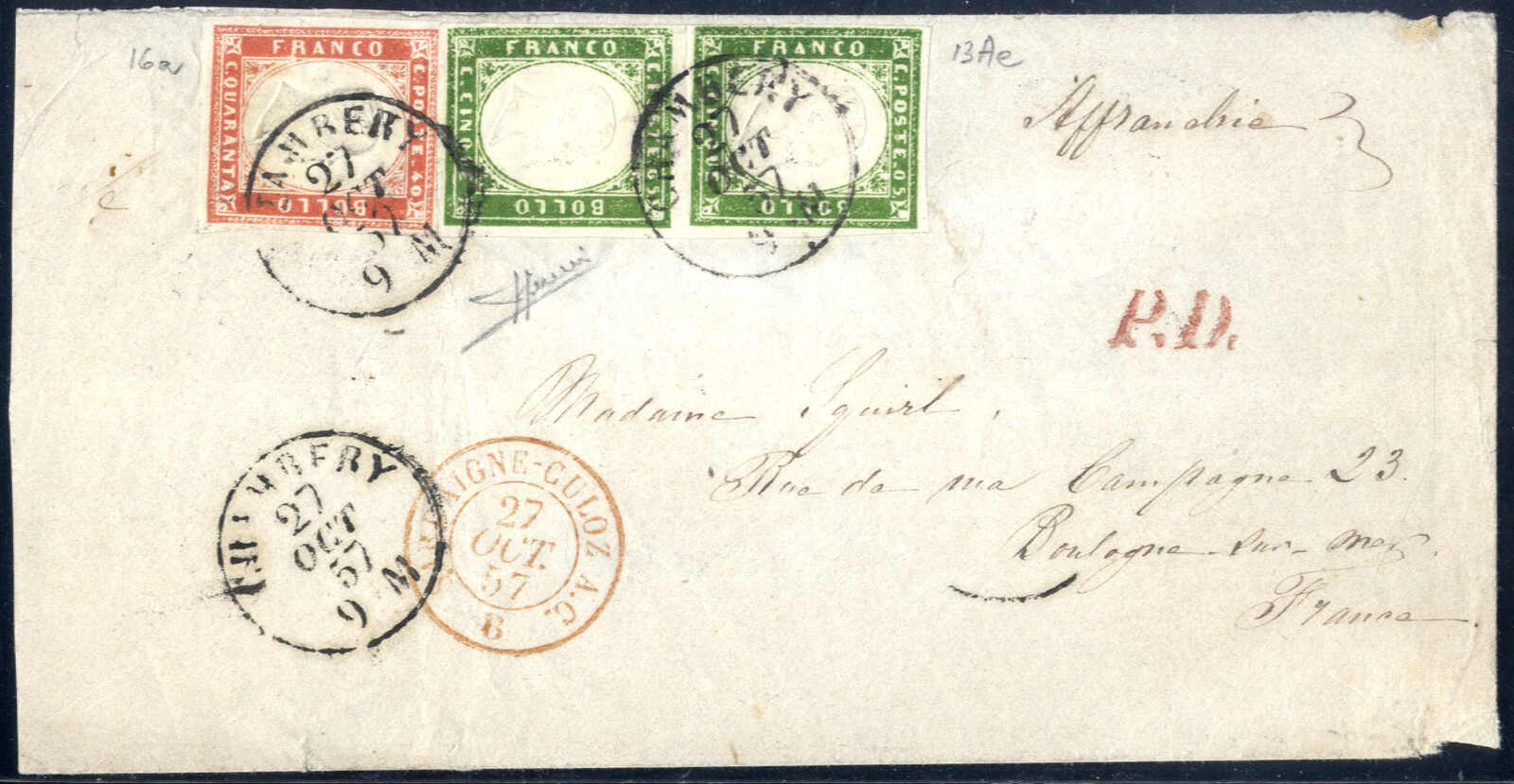 Lot 174 - europe sardinia -  Viennafil Auktionen Auction #69 Worldwide Mail Auction: Italy, Austria, Germany, Europe and Overseas