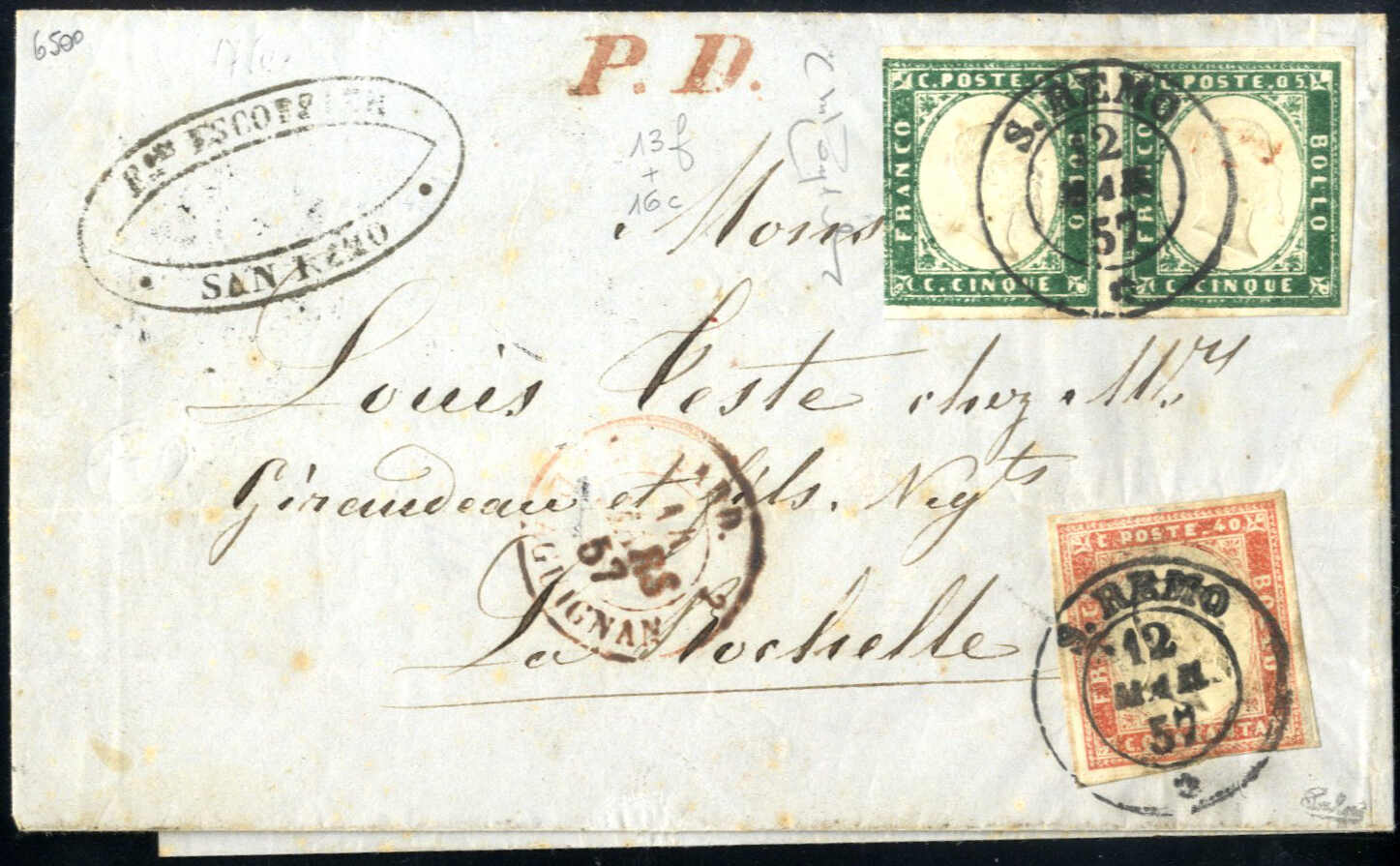 Lot 599 - europe sardinia -  Viennafil Auktionen Auction #73 Worldwide Mail Auction: Italy, Austria, Germany, Europe and Overseas