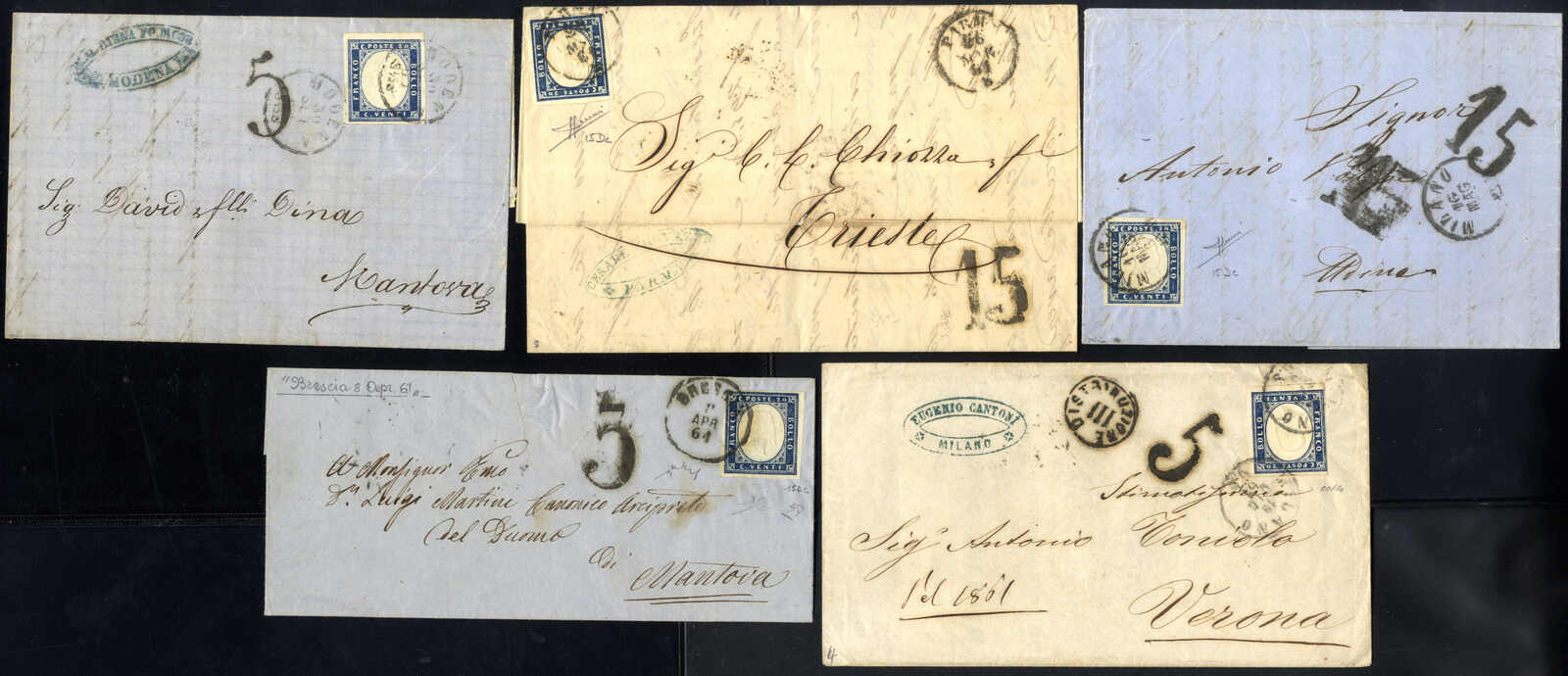 Lot 348 - europe sardinia -  Viennafil Auktionen Auction #69 Worldwide Mail Auction: Italy, Austria, Germany, Europe and Overseas