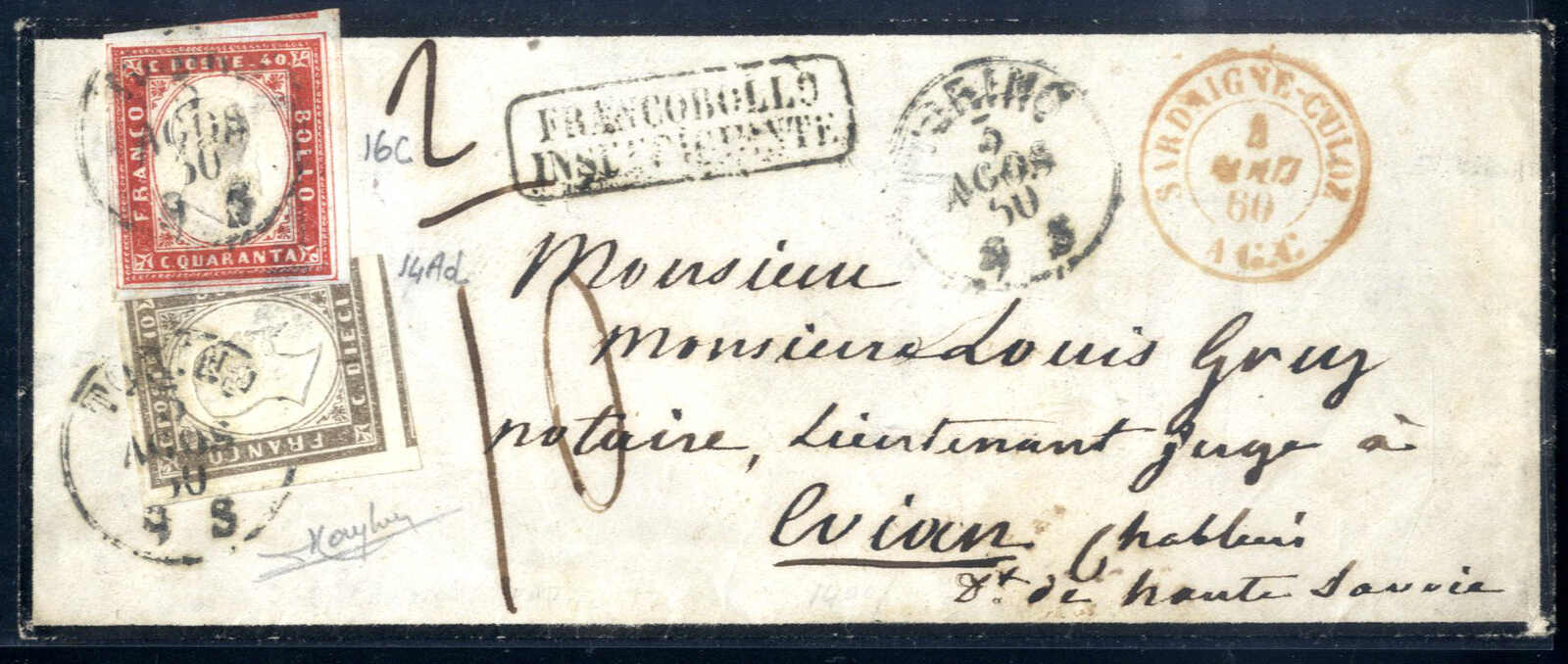 Lot 239 - europe sardinia - Viennafil Auktionen Auction #69 Worldwide Mail Auction: Italy, Austria, Germany, Europe and Overseas Lot 239 - europe sardinia - Viennafil Auktionen Auction #69 Worldwide Mail Auction: Italy, Austria, Germany, Europe and Overseas