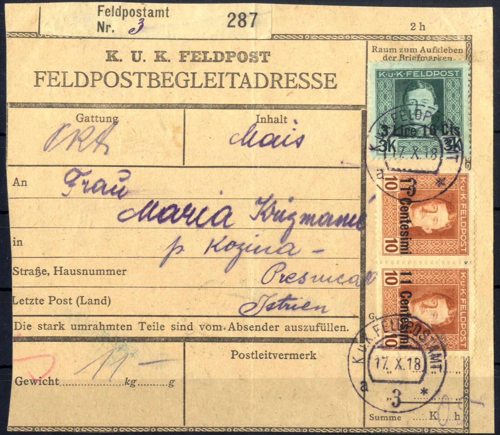 Lot 1006 - europe Italian Occupation Julisch Venetien -  Viennafil Auktionen Auction #69 Worldwide Mail Auction: Italy, Austria, Germany, Europe and Overseas
