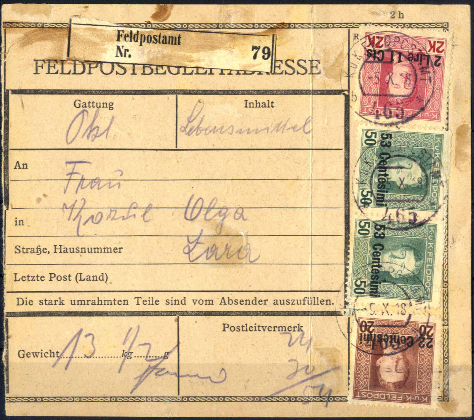 Lot 1007 - europe Italian Occupation Julisch Venetien -  Viennafil Auktionen Auction #69 Worldwide Mail Auction: Italy, Austria, Germany, Europe and Overseas