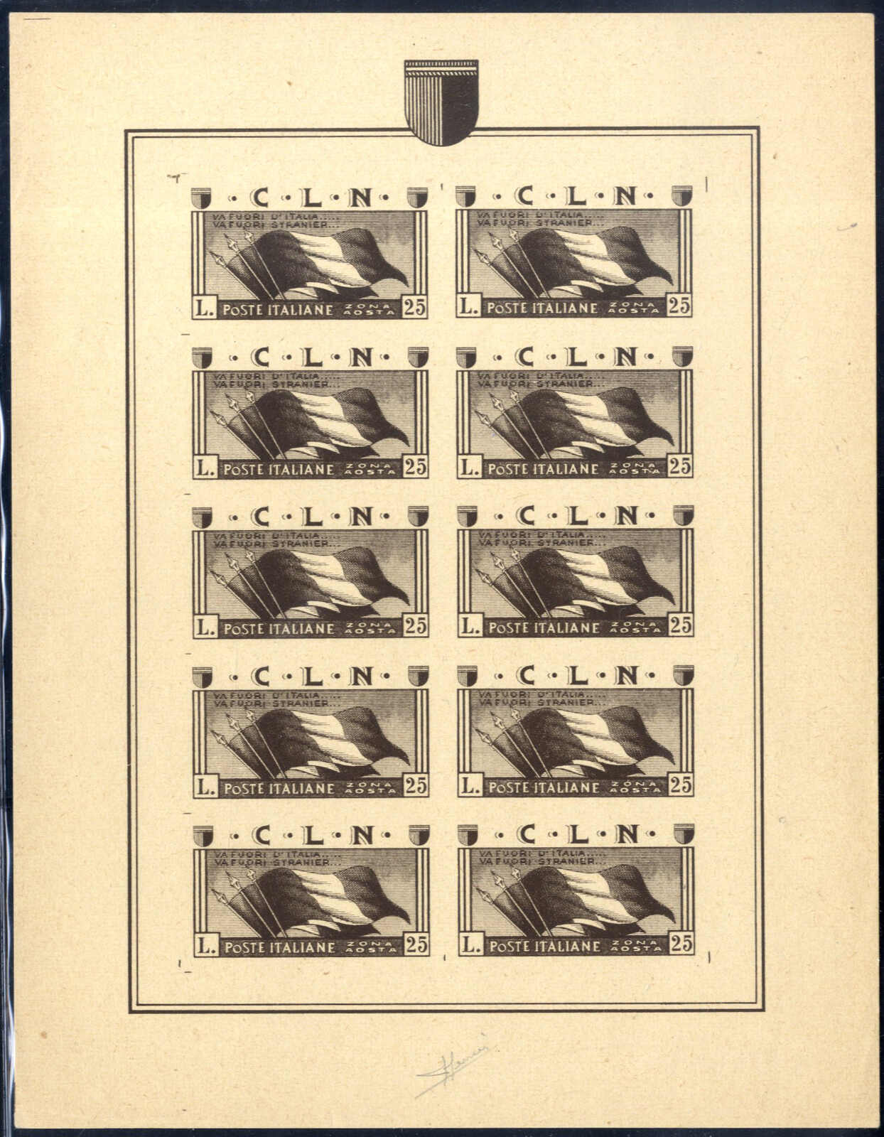 Lot 969 - europe Italian Local Issues C.L.N. Aosta -  Viennafil Auktionen Auction #69 Worldwide Mail Auction: Italy, Austria, Germany, Europe and Overseas