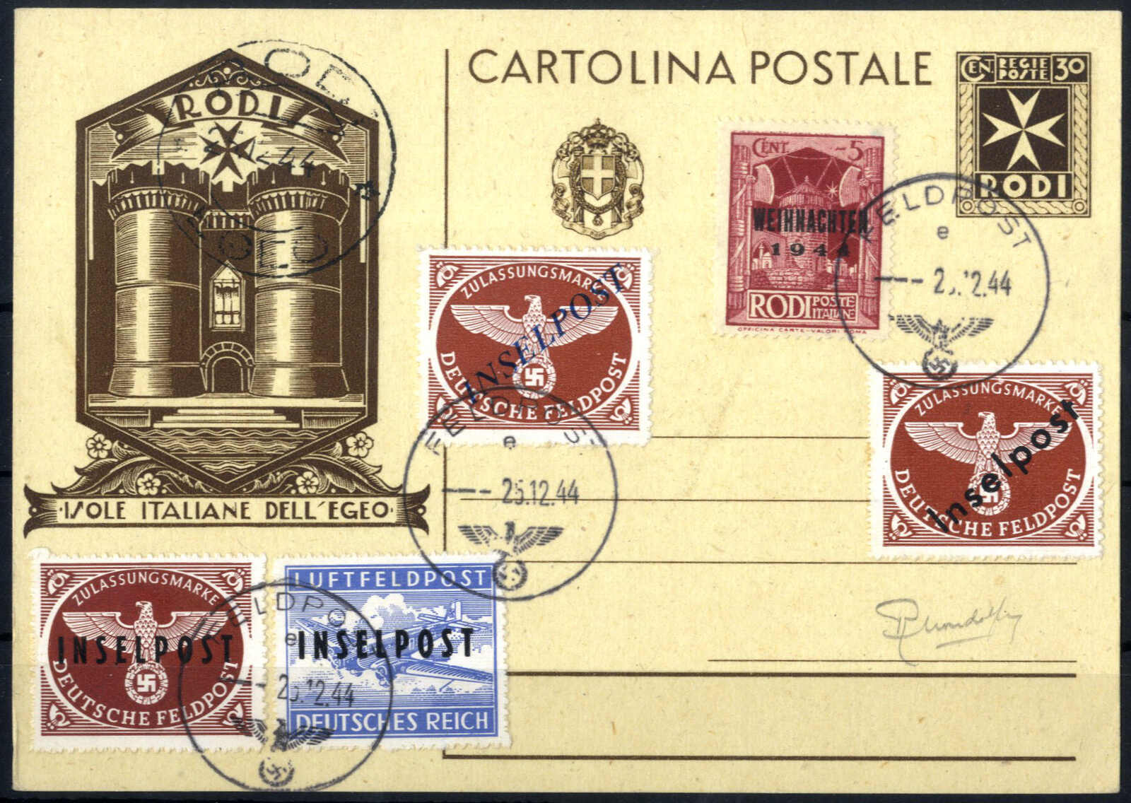 Lot 2532 - europe Fieldpost World War II - Inselpost -  Viennafil Auktionen Auction #69 Worldwide Mail Auction: Italy, Austria, Germany, Europe and Overseas