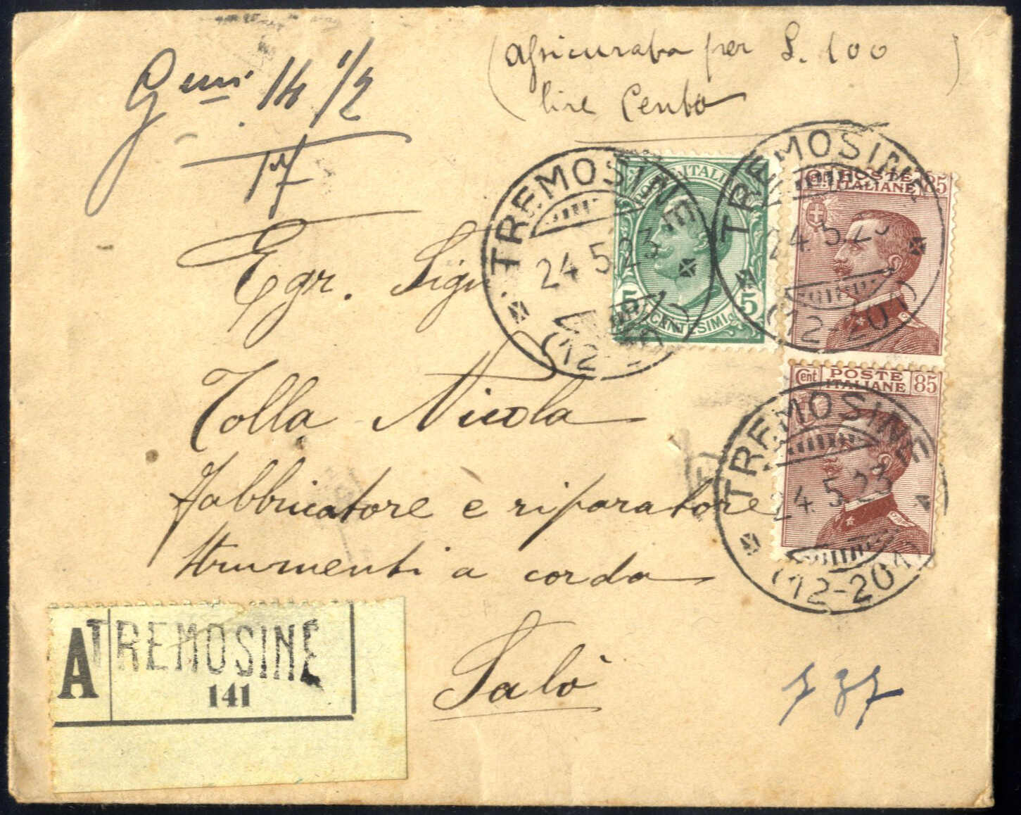 Lot 724 - europe Italian Kingdom -  Viennafil Auktionen Auction #69 Worldwide Mail Auction: Italy, Austria, Germany, Europe and Overseas