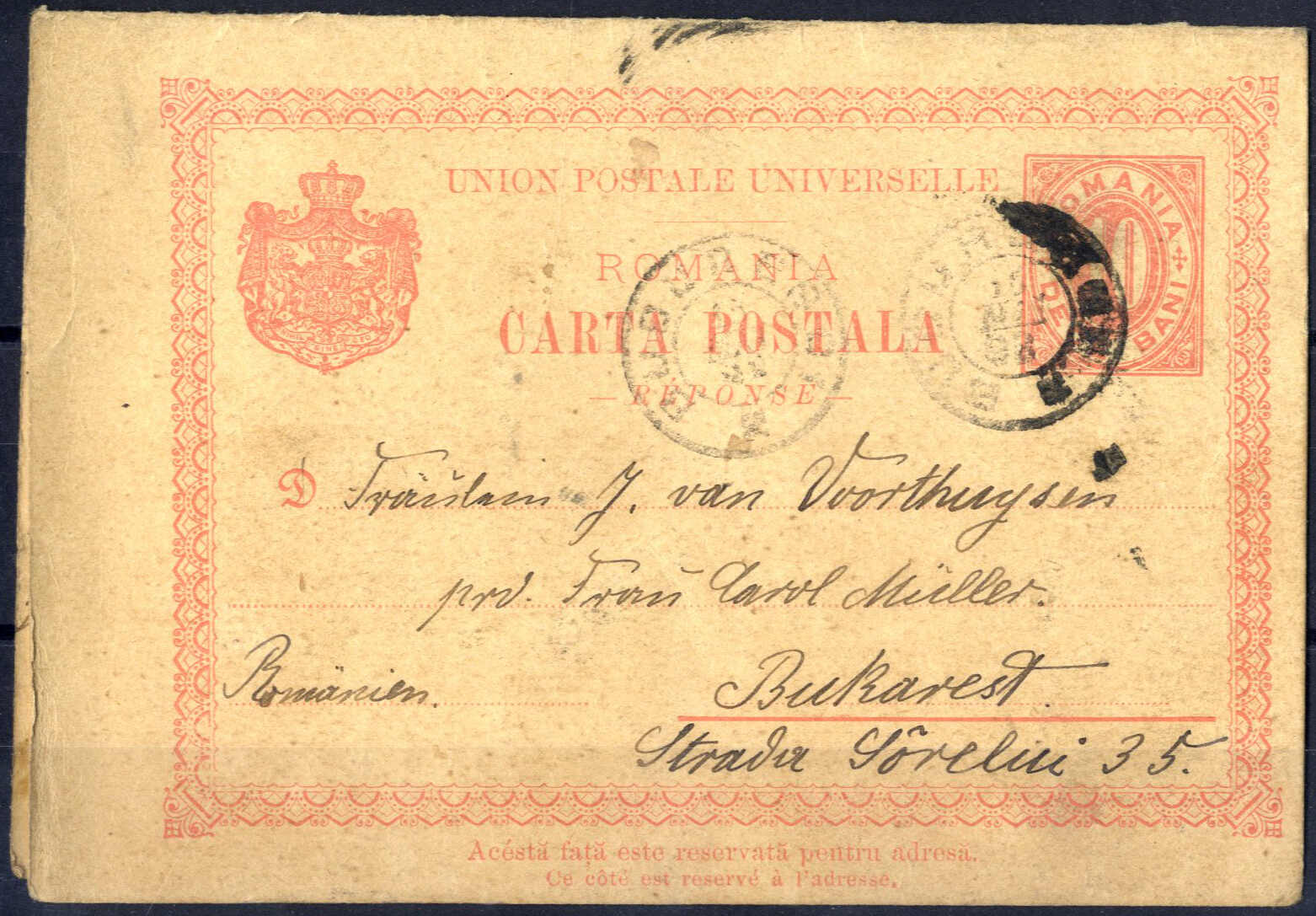 Lot 2730 - europe Romania -  Viennafil Auktionen Auction #69 Worldwide Mail Auction: Italy, Austria, Germany, Europe and Overseas