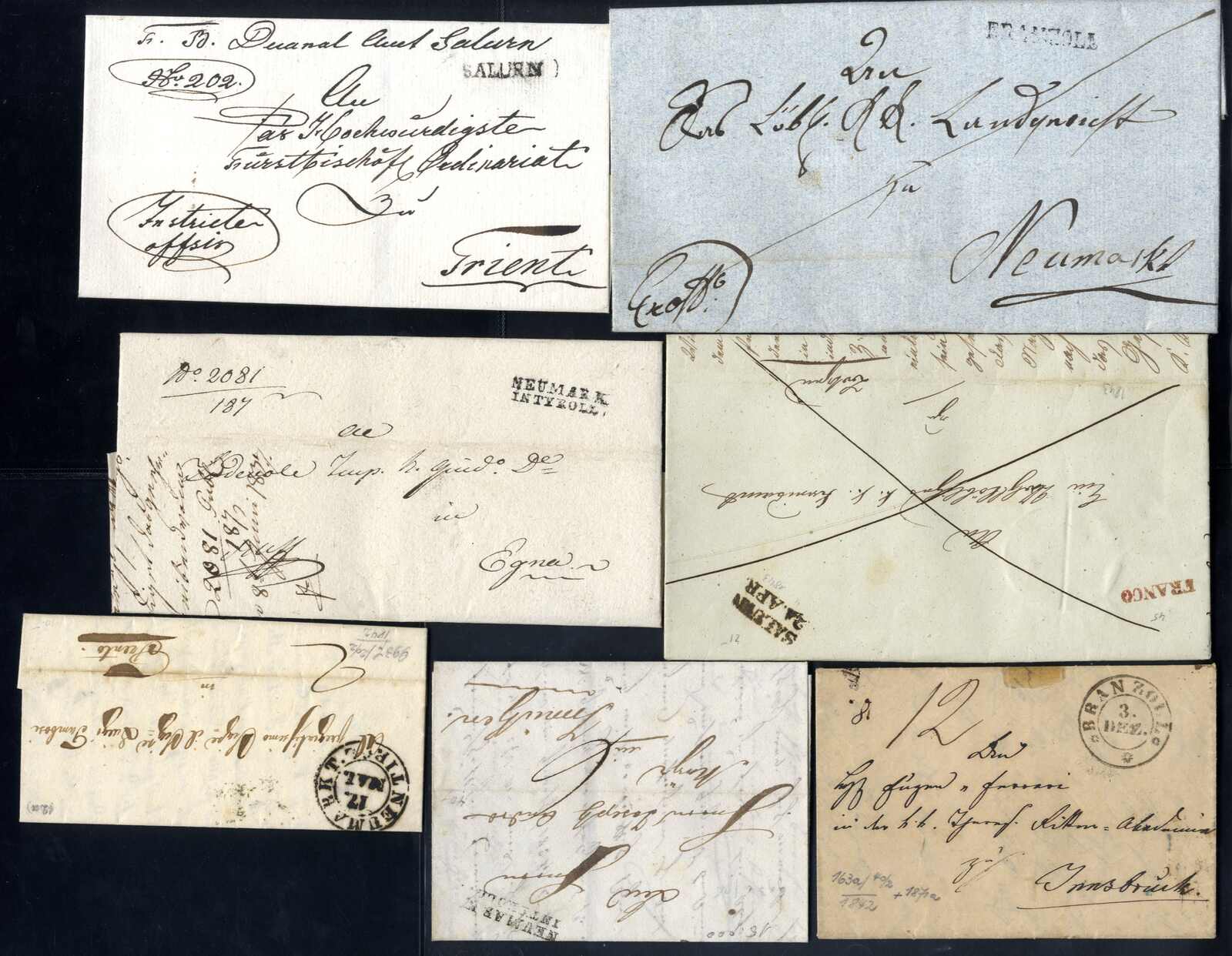 Lot 1709 - europe Austria Cancellations Tyrol -  Viennafil Auktionen Auction #69 Worldwide Mail Auction: Italy, Austria, Germany, Europe and Overseas