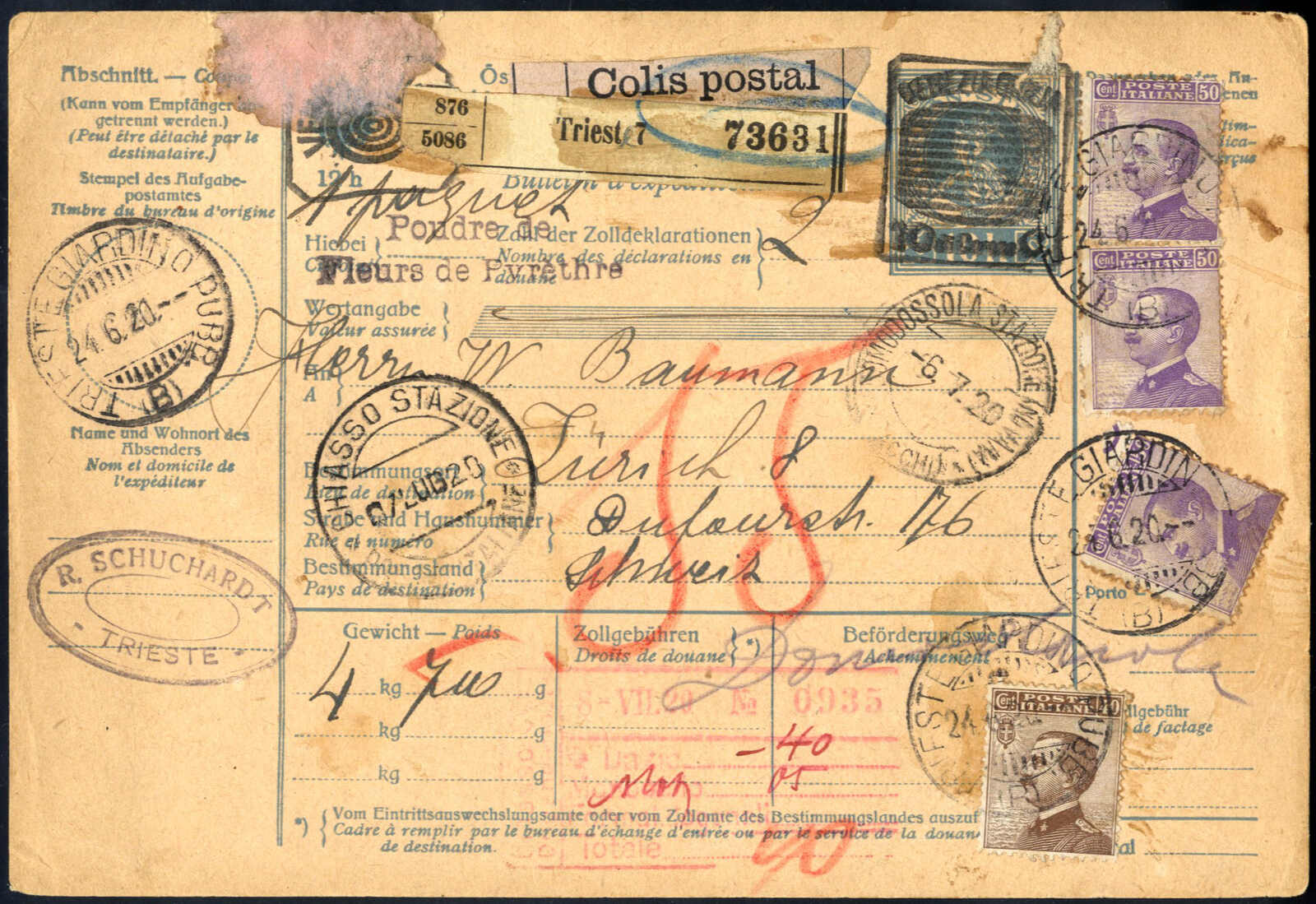 Lot 1012 - europe Italian Occupation Julisch Venetien -  Viennafil Auktionen Auction #69 Worldwide Mail Auction: Italy, Austria, Germany, Europe and Overseas