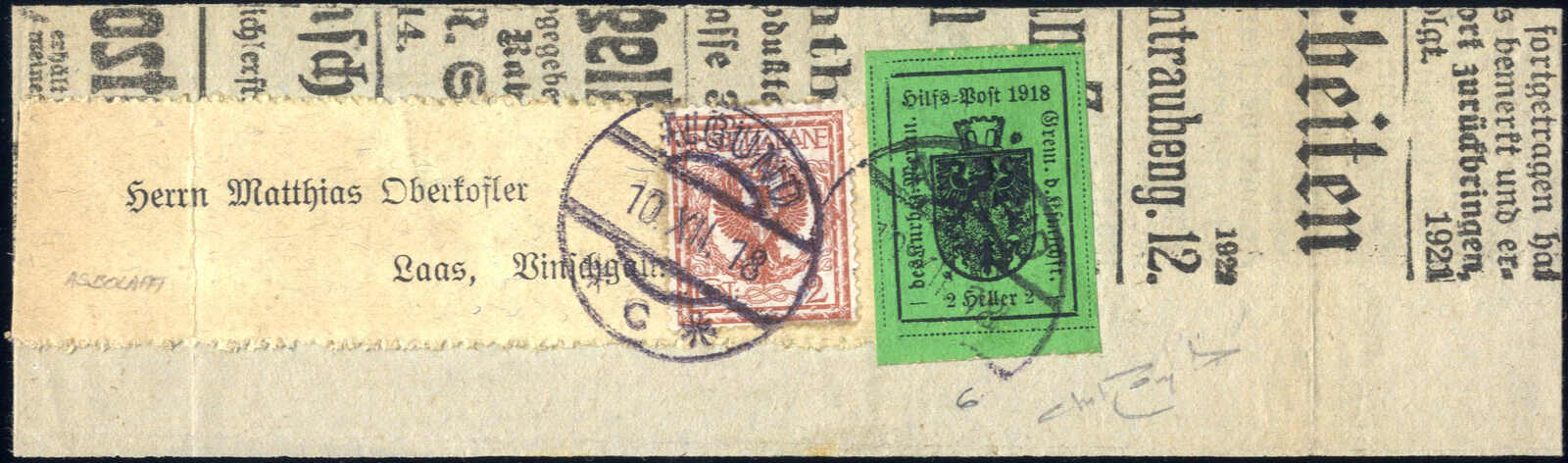 Lot 1027 - europe italy local issue meran -  Viennafil Auktionen Auction #69 Worldwide Mail Auction: Italy, Austria, Germany, Europe and Overseas